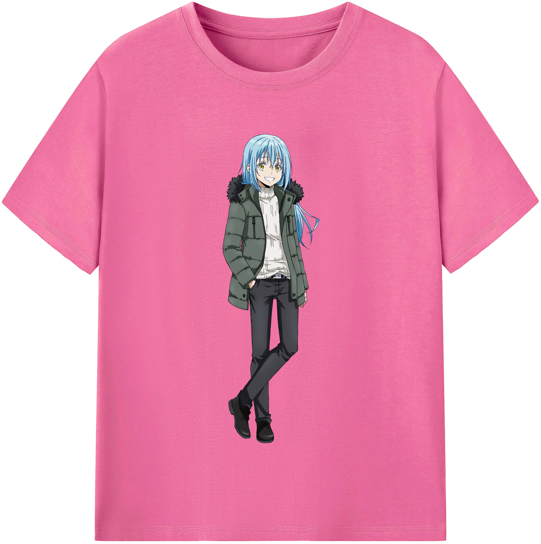 （画像用） 転スラ Regarding Reincarnated to Slime レディースカジュアルプリントTシャツ（綿100％）